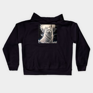 Samoyed In Winter Wonderland Kids Hoodie